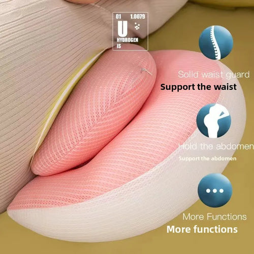 Pregnancy support pillow shown in green color