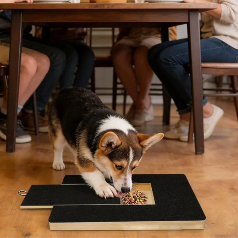 Pet Scratching Board with Built-in Treat Box Dog Nail Trim Pad Pull-Out Nail Scratch Board Toy Sandpaper Board Scratcher for Dog