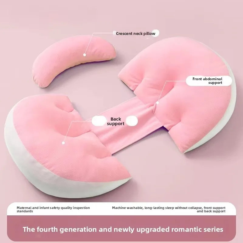 Pregnancy support pillow shown in blue color